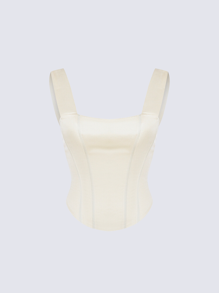 Precious Closet White Strapless Boned Corset Top