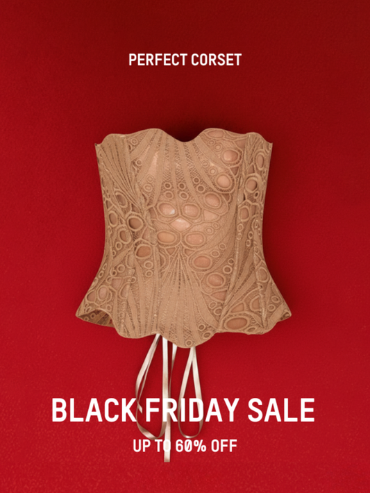 Precious Closet Crochet Lace Strapless Boned Corset Top