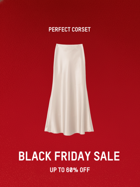 Precious Closet Silky Satin Fitted Long Maxi Skirt