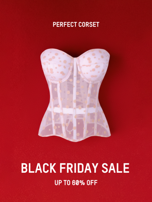 Precious Closet White Polka Dot Mesh Bustier Corset Top