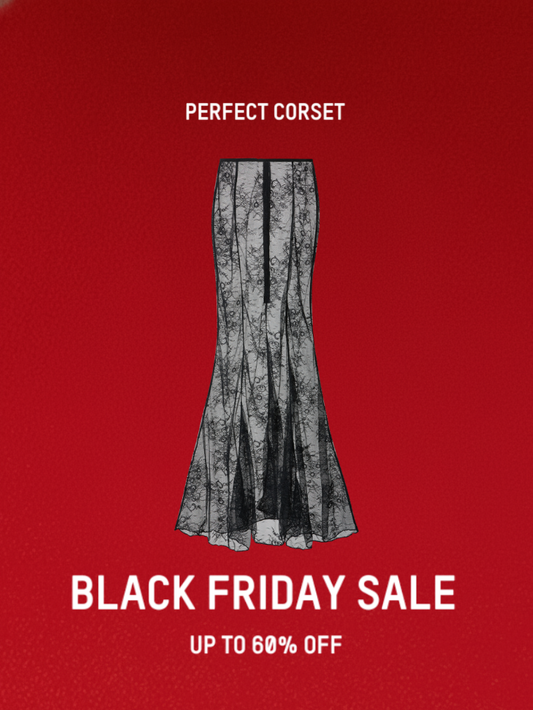 Precious Closet Black Sheer Lace Flare Maxi Skirt