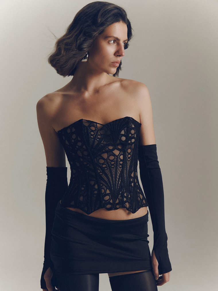 Precious Closet Florence Lace Strapless Corset Top