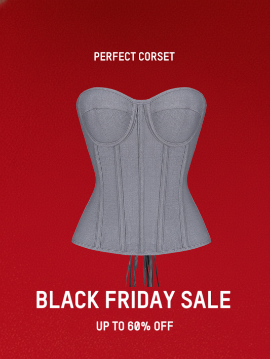 Precious Closet Grey Sweetheart Strapless Boned Corset Top