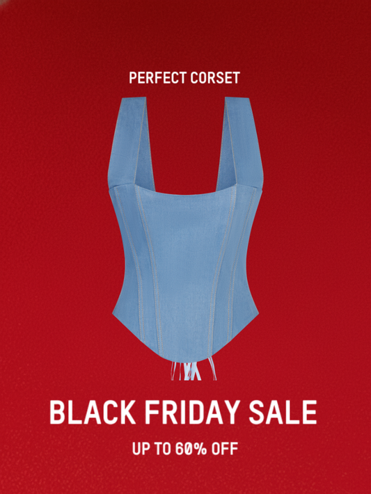 Precious Closet Blue Off Shoulder Corset Bustier Top
