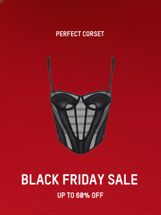 Precious Closet Black Mesh Panel Bustier Corset Top