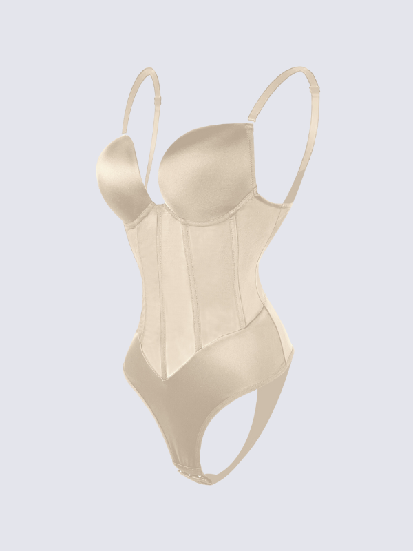 Precious Closet Padded Cup Boned Waist Corset Bodysuit
