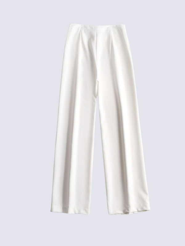 Precious Closet White High Waist Wide Leg Pants