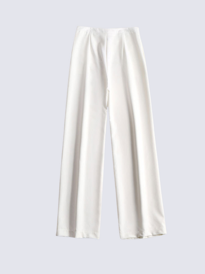Precious Closet White High Waist Wide Leg Pants