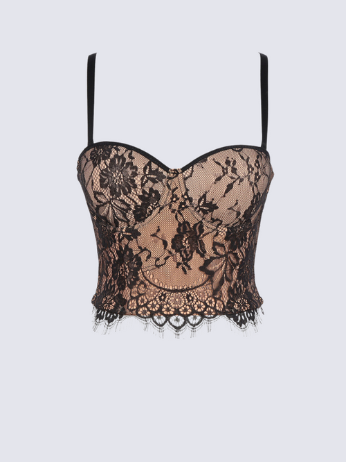 Precious Closet Floral Lace Bustier Corset Top