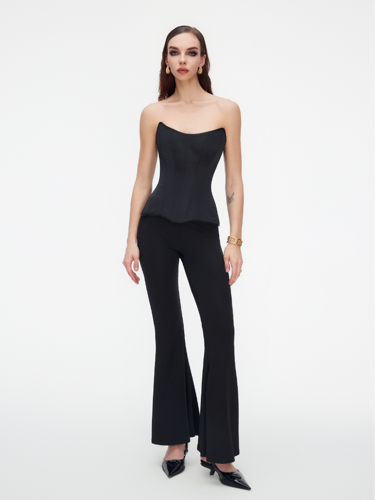 Precious Closet Strapless Sweetheart Boned Corset Top