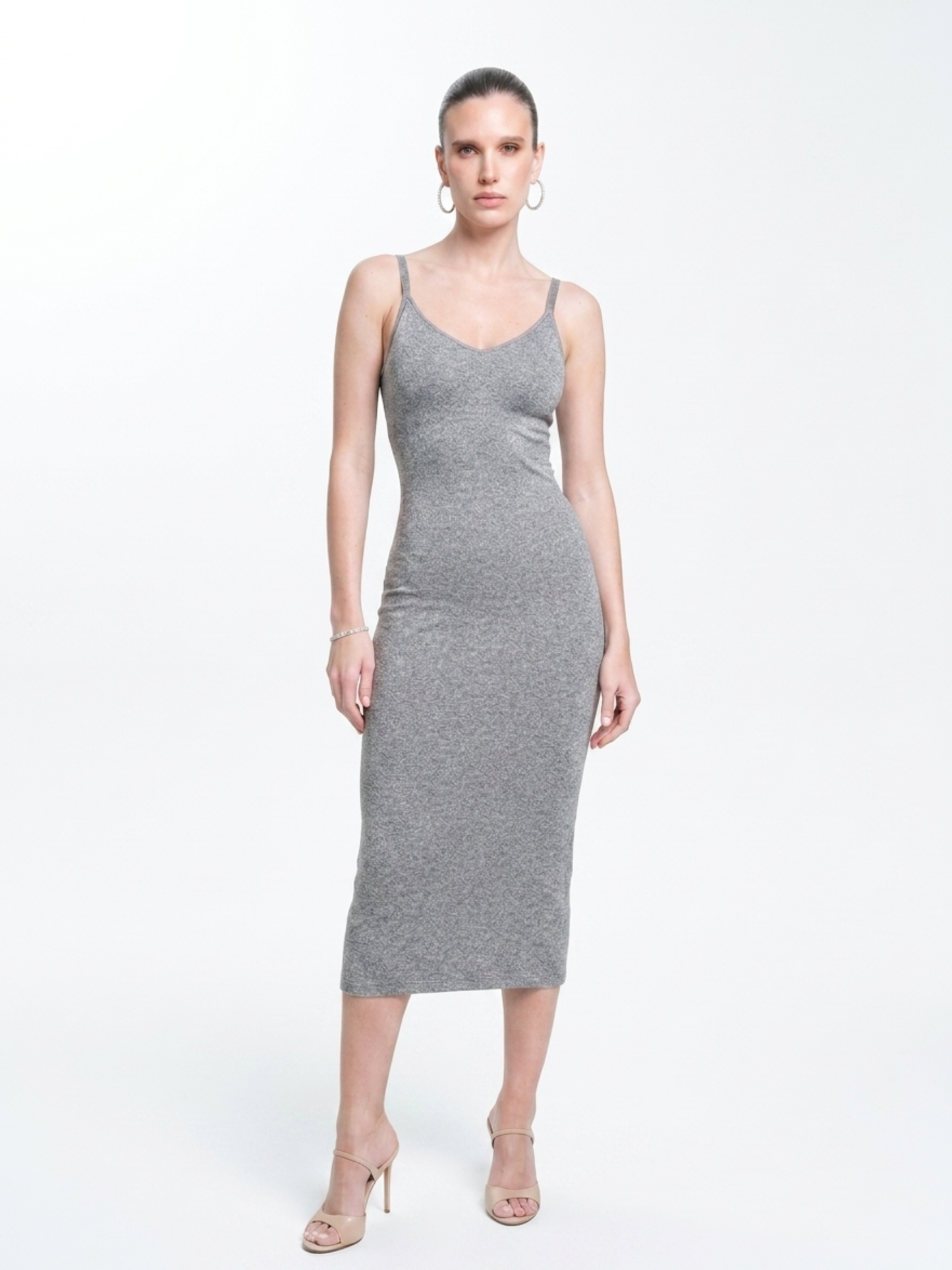 Precious Closet Ribbed Bodycon Midi Dress