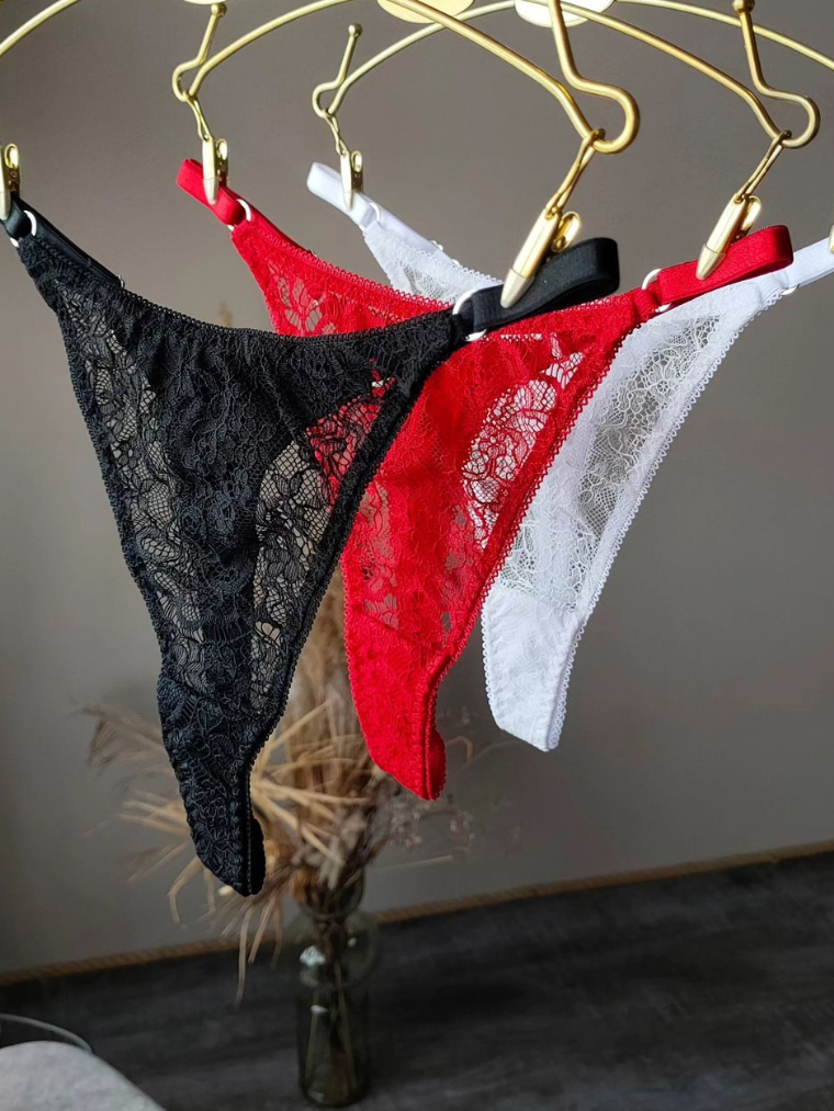 Precious Closet Floral Lace Thong Underwear Set of 4