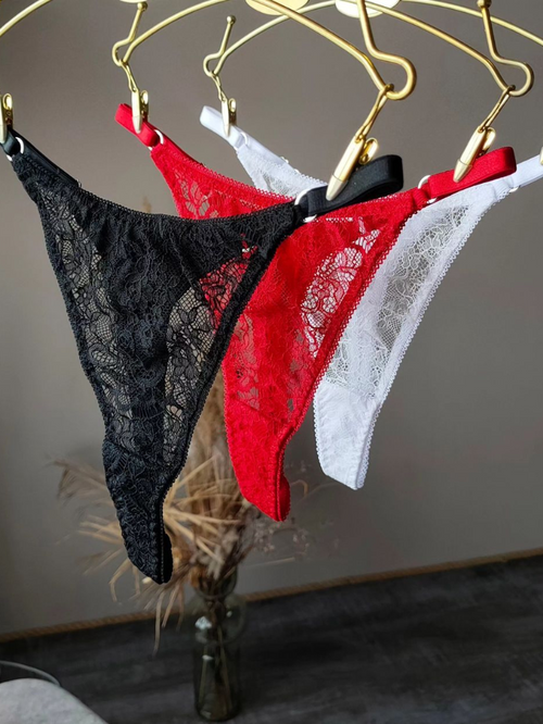 Precious Closet Floral Lace Thong Underwear Set of 4