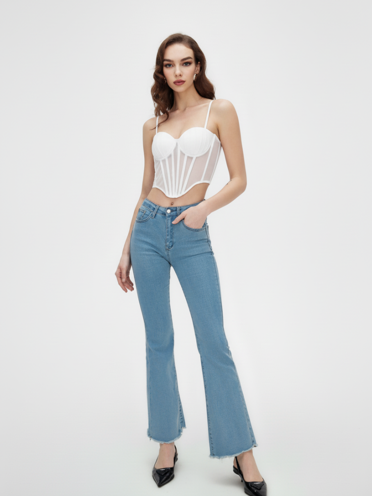 Precious Closet Sheer Mesh Bustier Corset Top