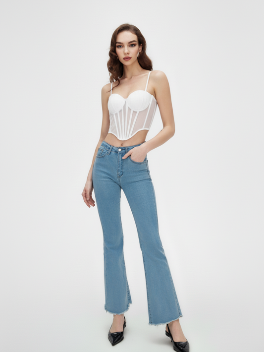 Precious Closet Sheer Mesh Bustier Corset Top