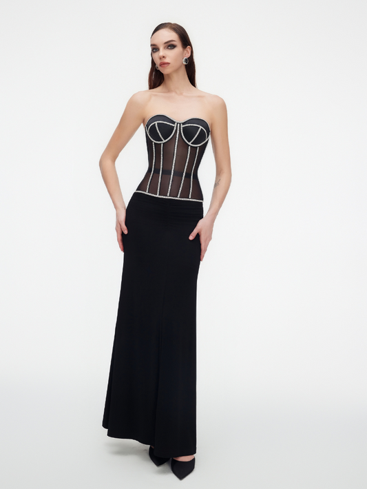 Precious Closet Rhinestone Trim Secret Form Corset