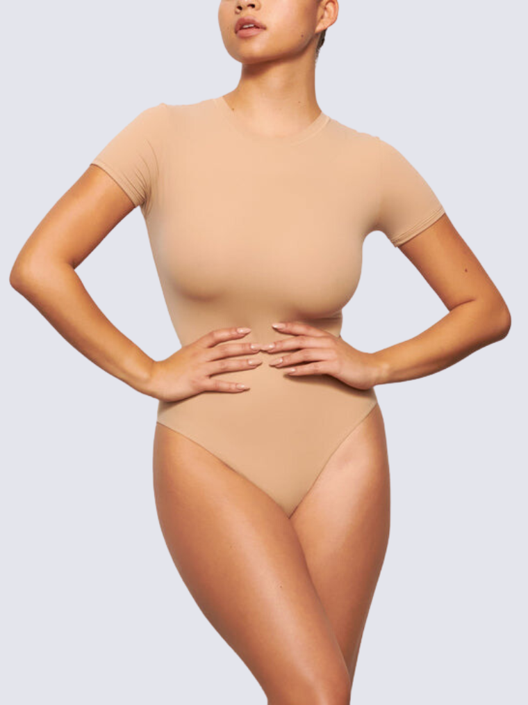 Precious Closet Seamless Short Sleeve Crew Neck Bodysuit