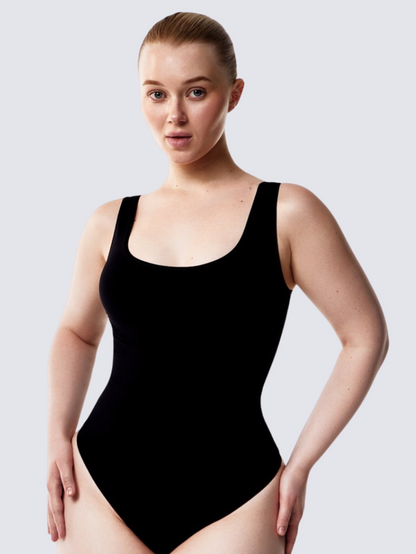Precious Closet Black Seamless Scoop Neck Sleeveless Bodysuit