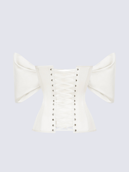 Precious Closet Sweetheart Puff Sleeve Boned Corset Top