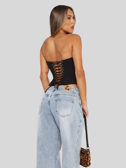 Precious Closet Strapless Bustier Corset Top