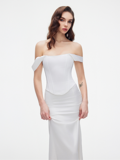 Precious Closet White Strapless Boned Corset Top