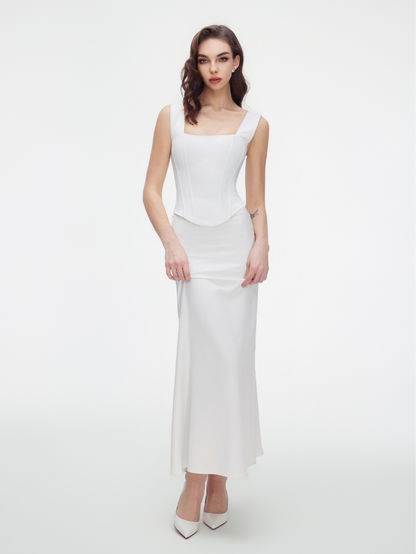 Precious Closet White Strapless Boned Corset Top