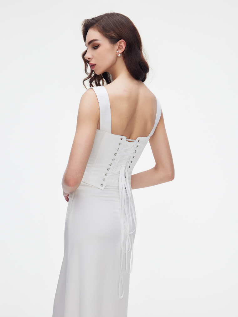 Precious Closet White Strapless Boned Corset Top