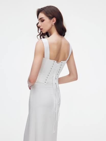 Precious Closet White Strapless Boned Corset Top