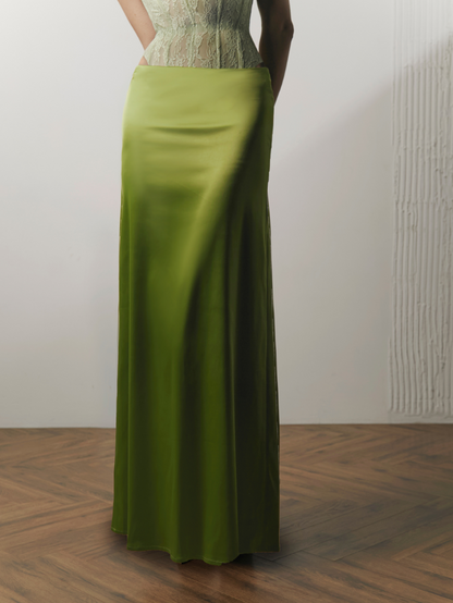 Precious Closet Satin High Waist Maxi Skirt
