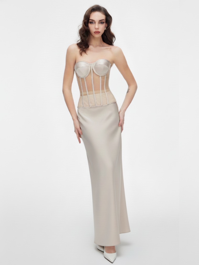 Precious Closet Satin High Waist Maxi Skirt