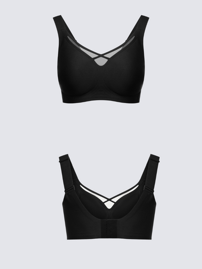 Precious Closet Mesh Cross Front Wireless Plus Size Bra