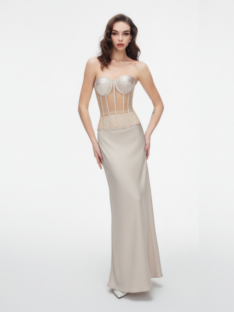 Precious Closet Satin High Waist Maxi Skirt