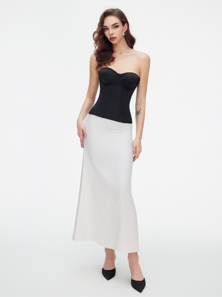 Precious Closet Satin High Waist Maxi Skirt