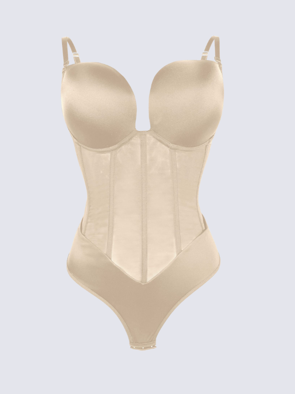 Precious Closet Padded Cup Boned Waist Corset Bodysuit