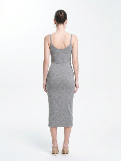 Precious Closet Ribbed Bodycon Midi Dress