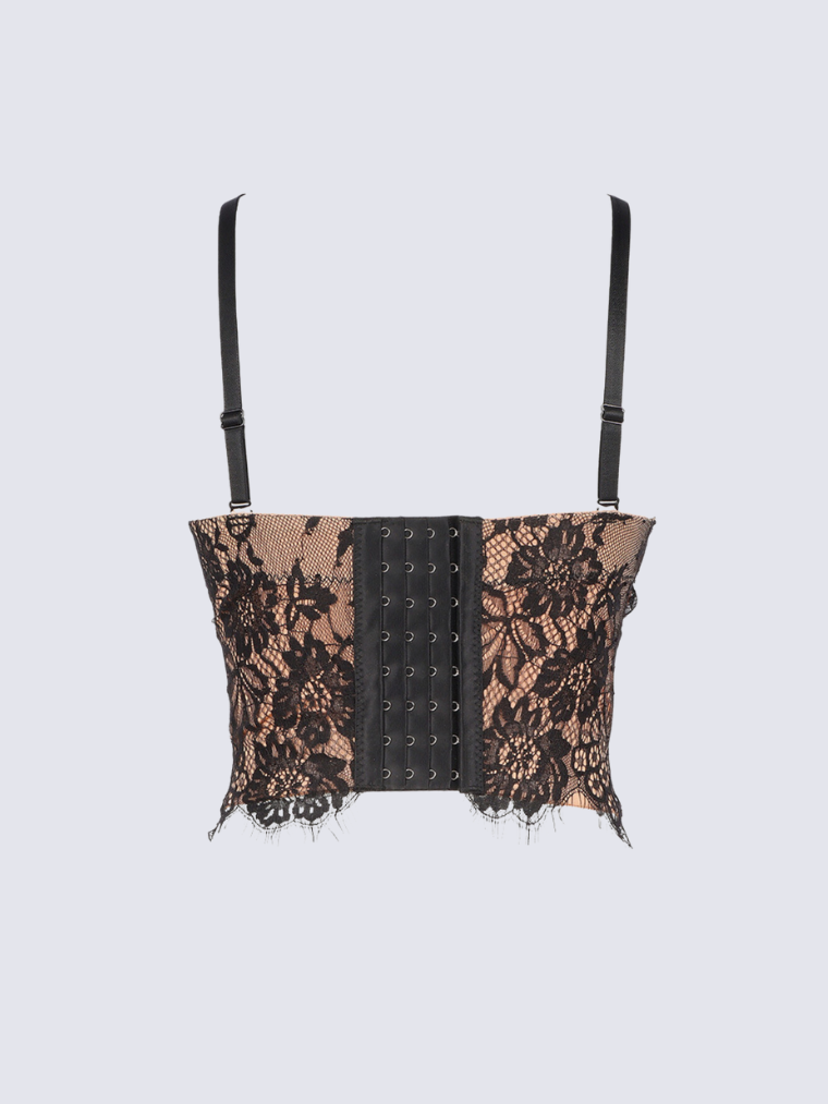 Precious Closet Floral Lace Bustier Corset Top
