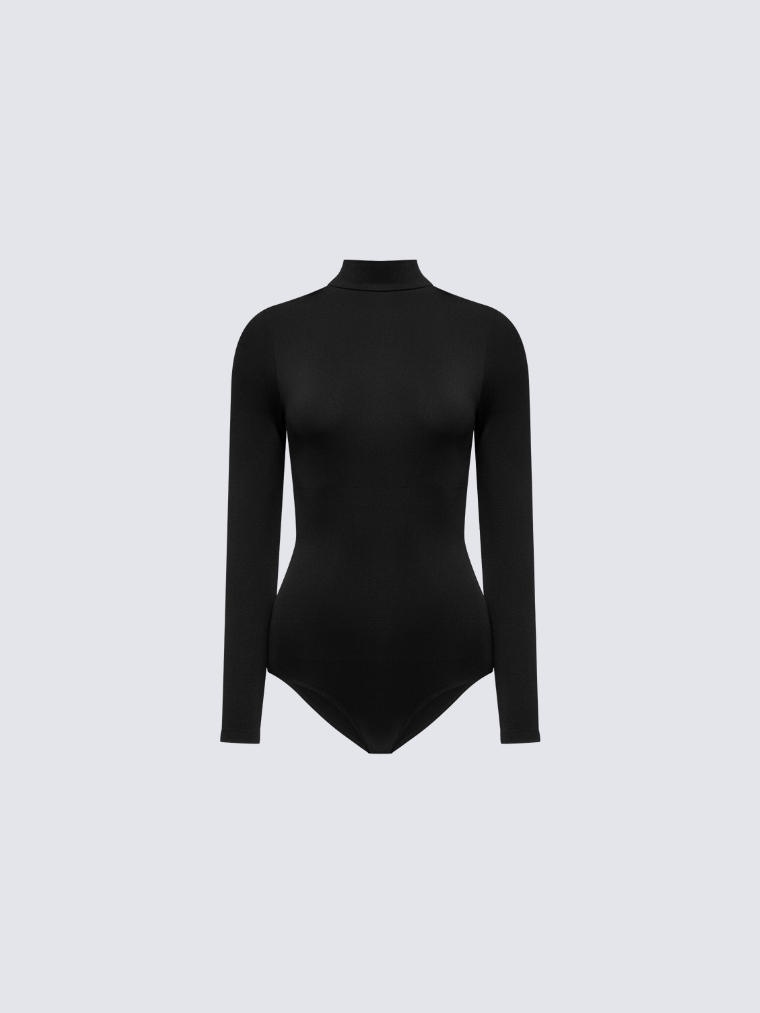 Precious Closet Mock Neck Long Sleeve Fitted Bodysuit