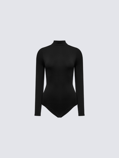 Precious Closet Mock Neck Long Sleeve Fitted Bodysuit