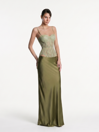 Precious Closet Satin High Waist Maxi Skirt