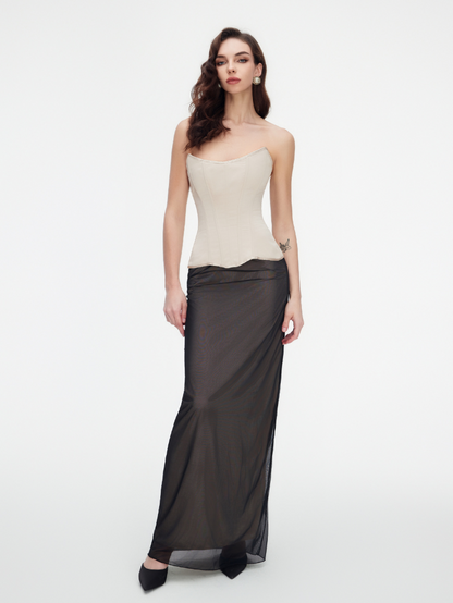 Precious Closet Strapless Sweetheart Boned Corset Top