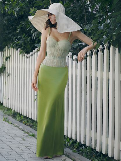 Precious Closet Satin High Waist Maxi Skirt