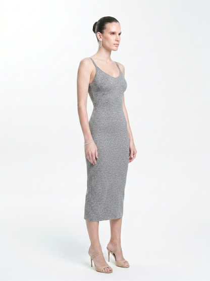 Precious Closet Ribbed Bodycon Midi Dress