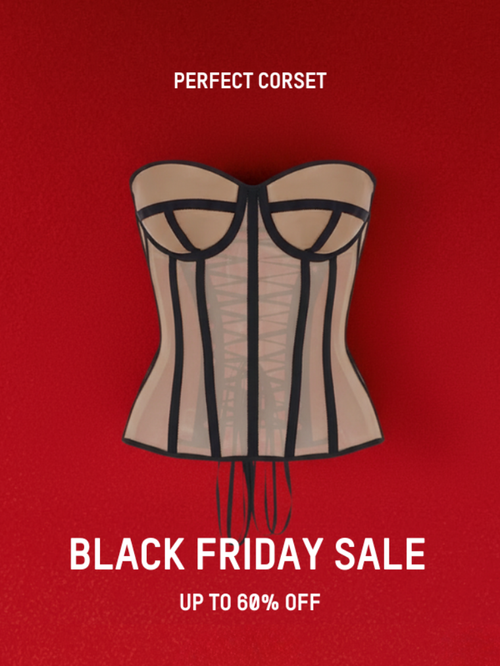 Precious Closet Nude Black Contrast Boned Bustier Corset Top