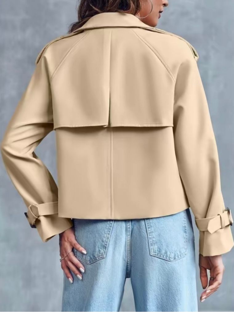Precious Closet Cropped Belted Trench Coat Jacket