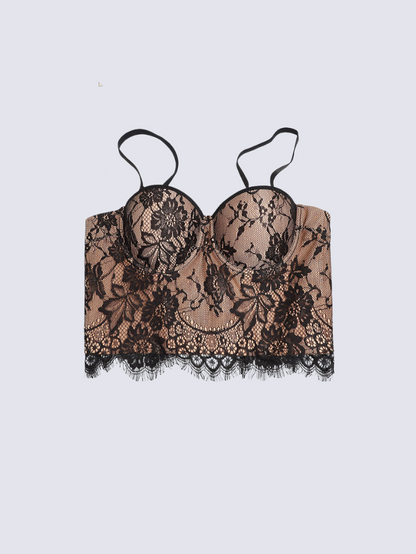 Precious Closet Floral Lace Bustier Corset Top