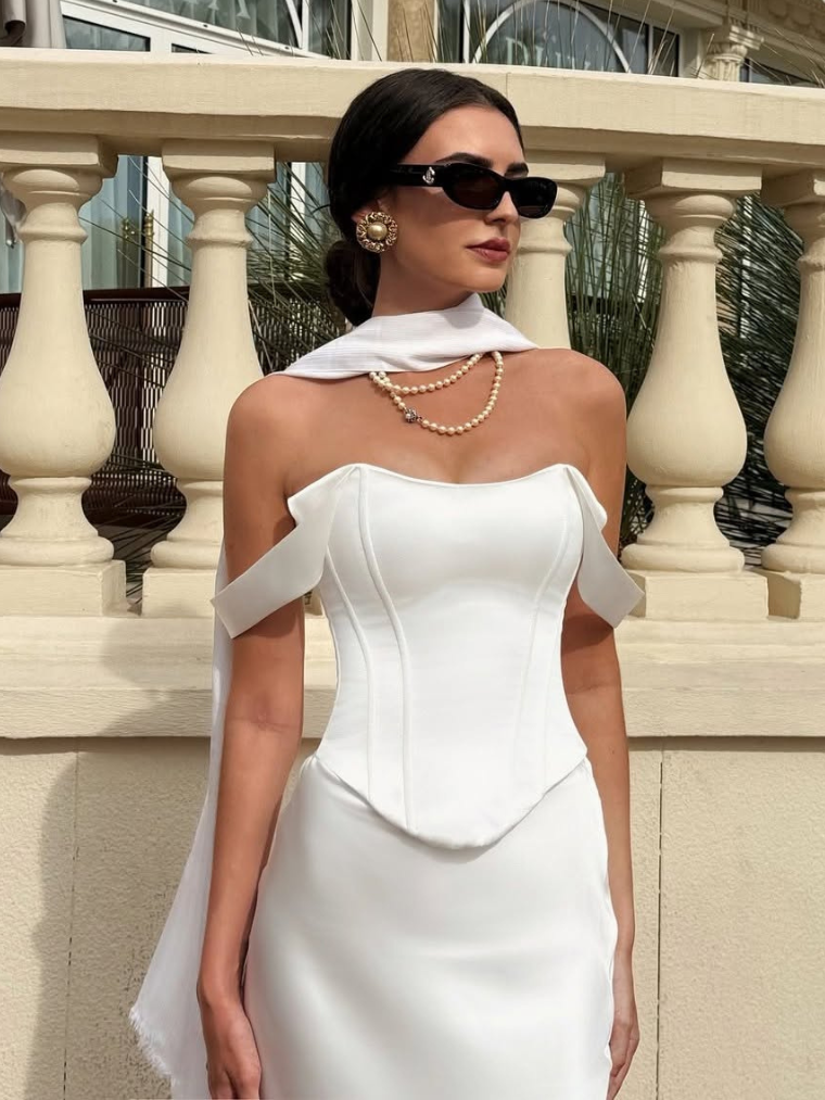 Precious Closet White Strapless Boned Corset Top