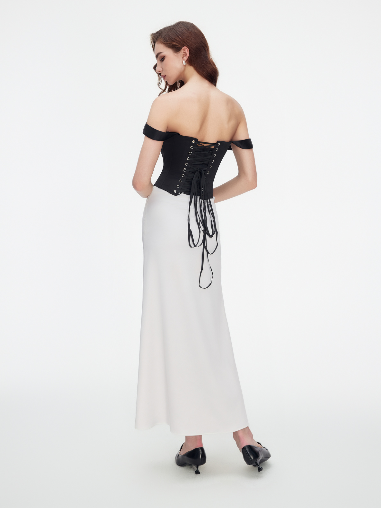 Precious Closet Satin High Waist Maxi Skirt