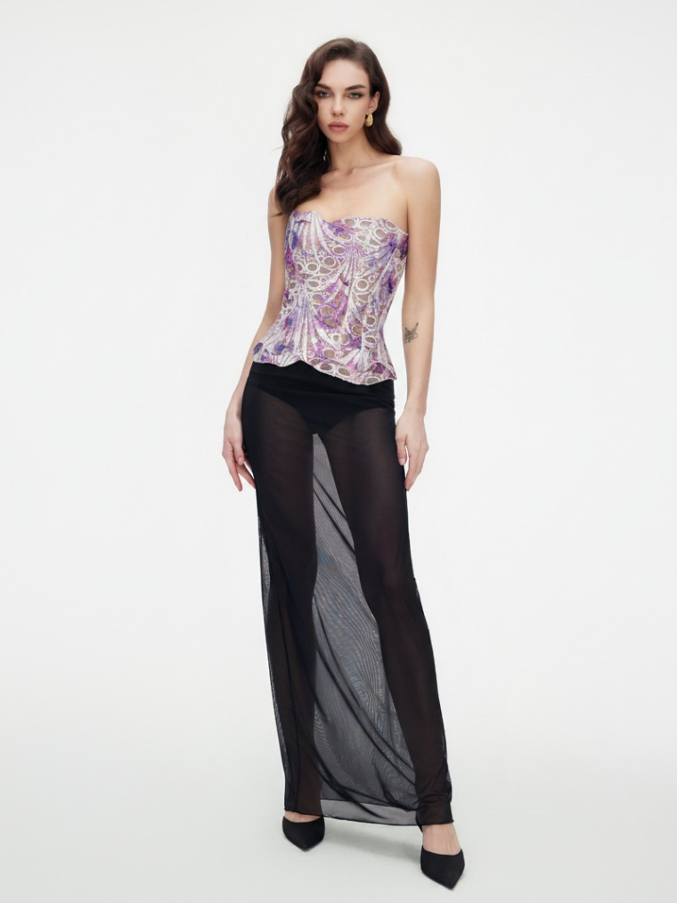 Precious Closet Florence Lace Strapless Corset Top