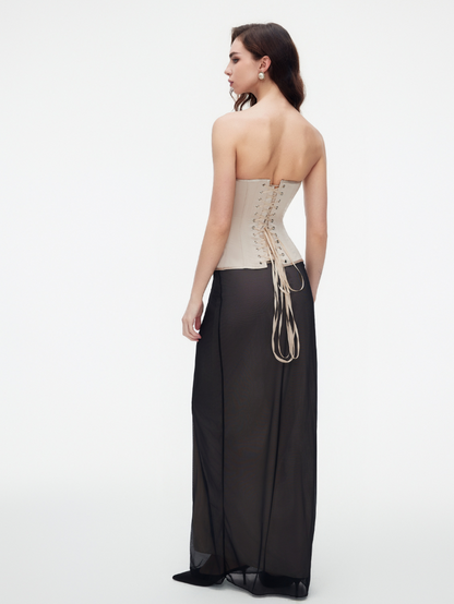 Precious Closet Strapless Sweetheart Boned Corset Top