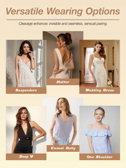 Precious Closet Nude Strapless Adhesive Backless Invisible Bra